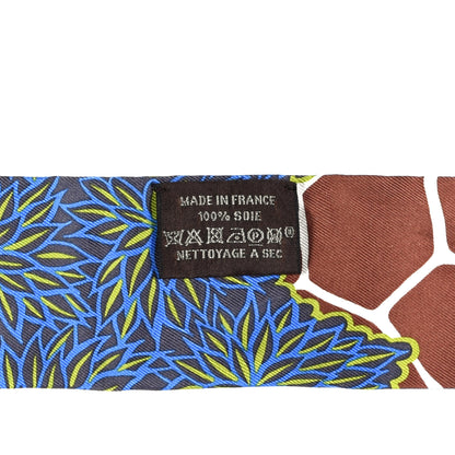Hermes Silk The Three Graces Twilly Bleu Vert Marron 3 of 3