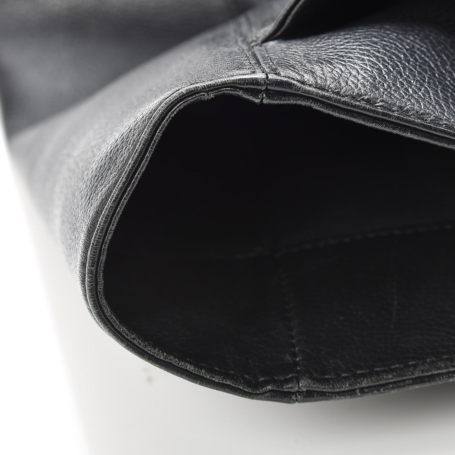 Calfskin Tall Cerf Tote Black