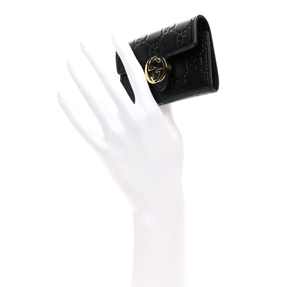 Gucci Guccissima Icon Signature 6 Key Holder Case Black 2 of 11