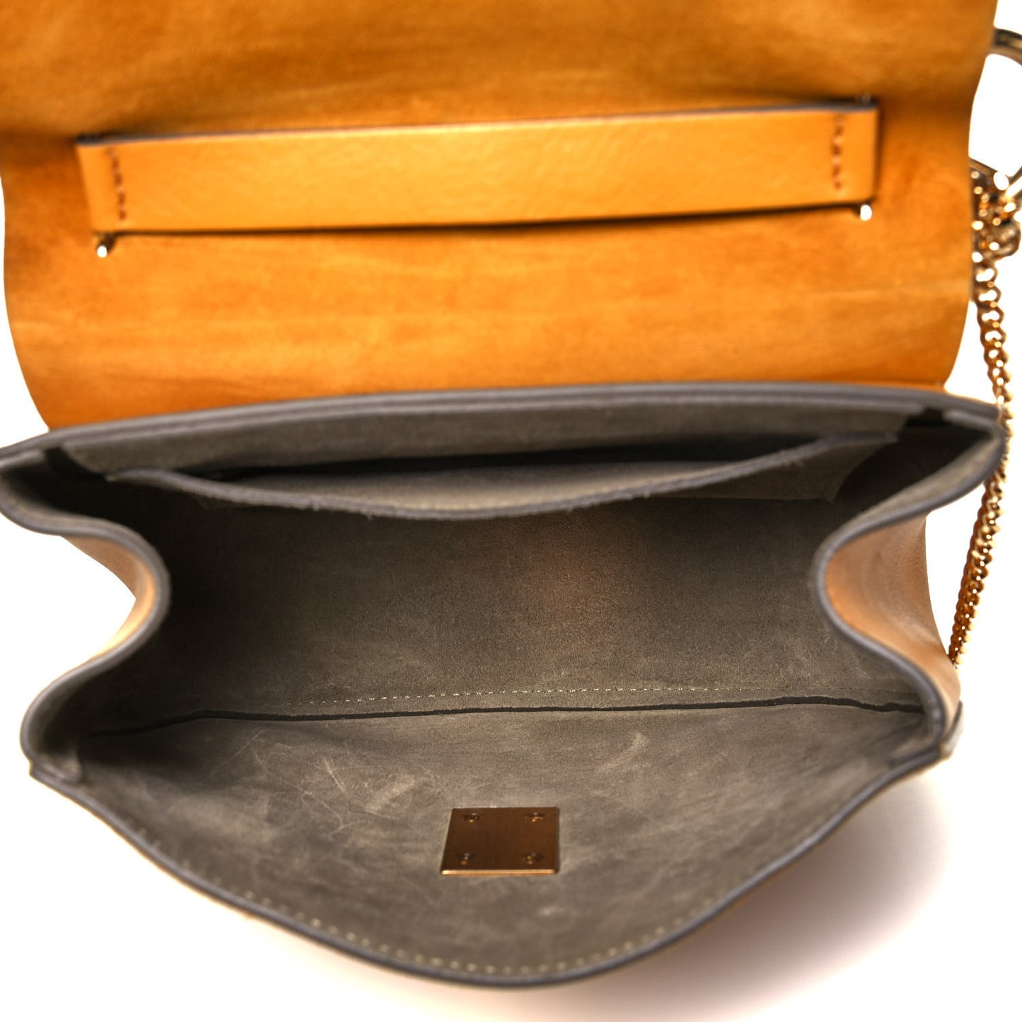 Suede Smooth Calfskin Mini Drew Shoulder Bag Dark Ochre