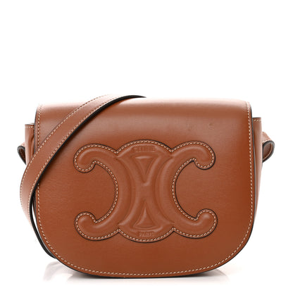 Celine Smooth Calfskin Cuir Triomphe Folco Crossbody Bag Tan 1 of 10
