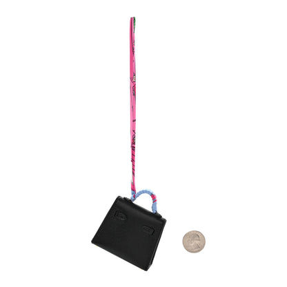 Hermes Tadelakt Mini Kelly Twilly Bag Charm Black 2 of 6