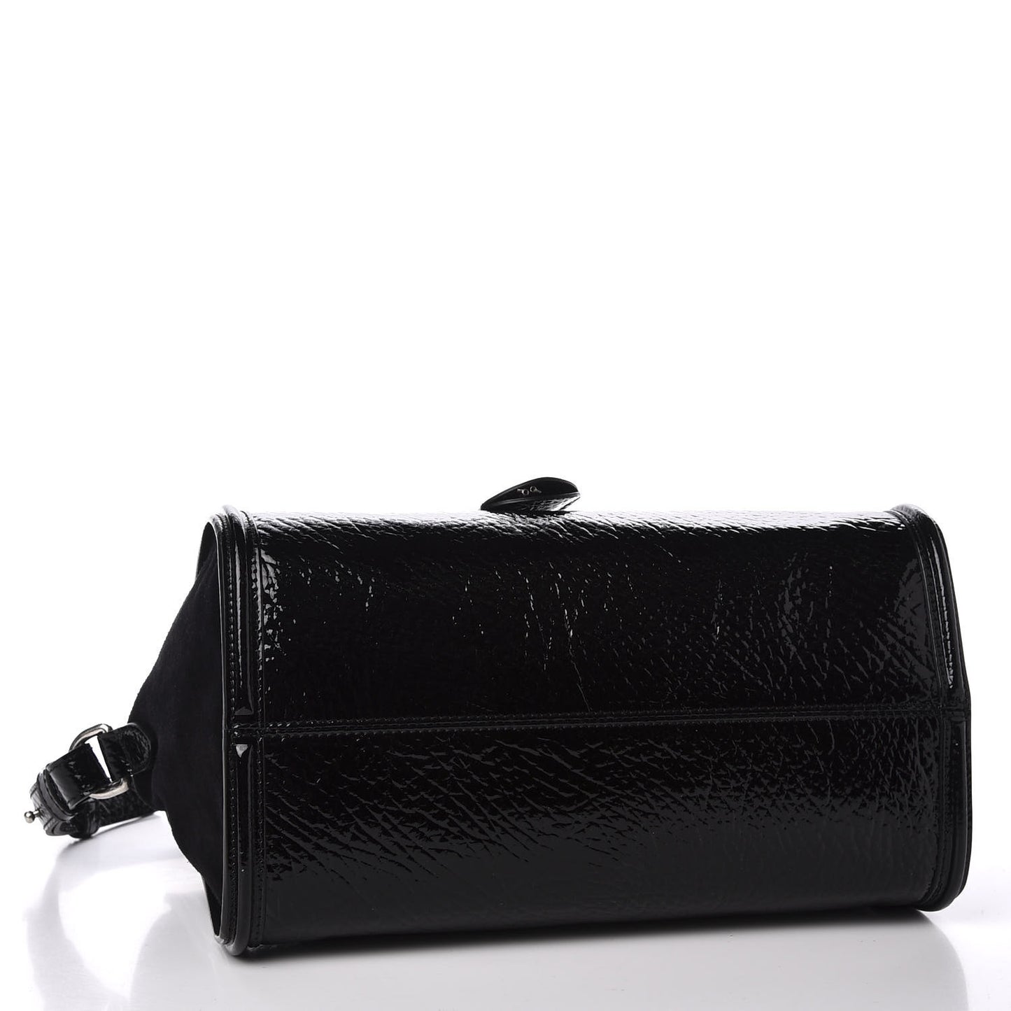 Patent Small Eyelet Padlock Skull Tote Black