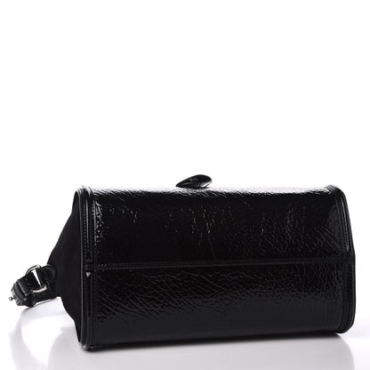 Alexander McQueen Patent Small Eyelet Padlock Skull Tote Black 3 of 11