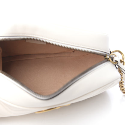 Gucci Calfskin Matelasse Small GG Marmont Chain Shoulder Bag White 5 of 10