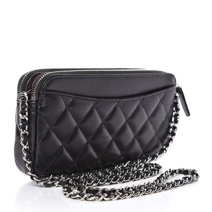 Chanel Lambskin Quilted Small Clutch With Chain Black 3 of 13
