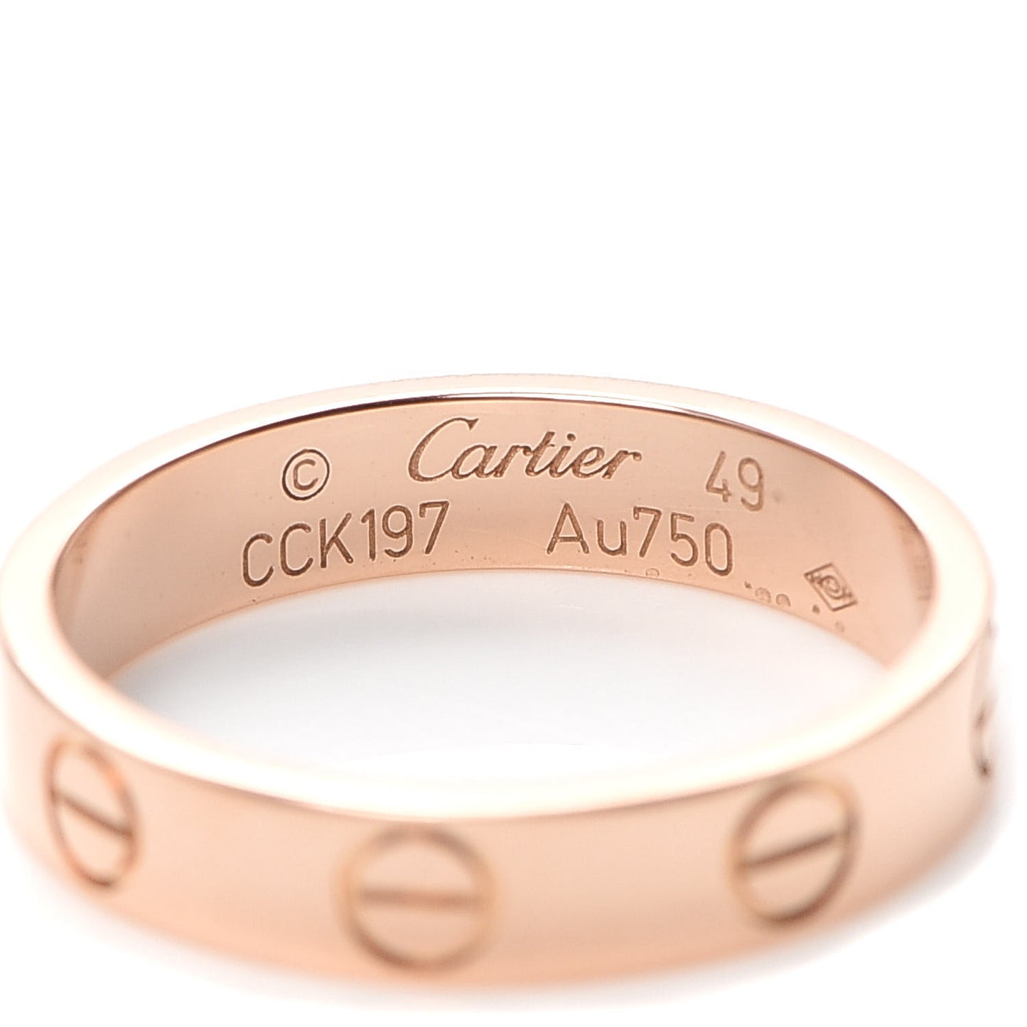 18K Pink Gold 3.5mm LOVE Wedding Band Ring 49 4.75