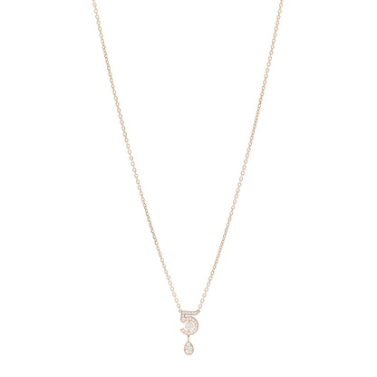 Chanel 18K Beige Gold Diamond Eternal No 5 Pave Necklace 1 of 5