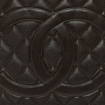 Chanel Caviar Quilted Medallion Tote Dark Brown 8 of 10