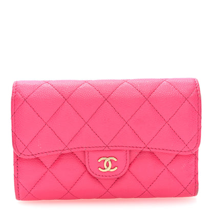 Chanel Caviar Quilted Medium Flap Wallet Dark Pink 1 of 7