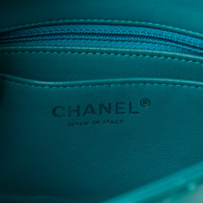 Chanel Patent Quilted Mini Rectangular Flap Turquoise 5 of 11