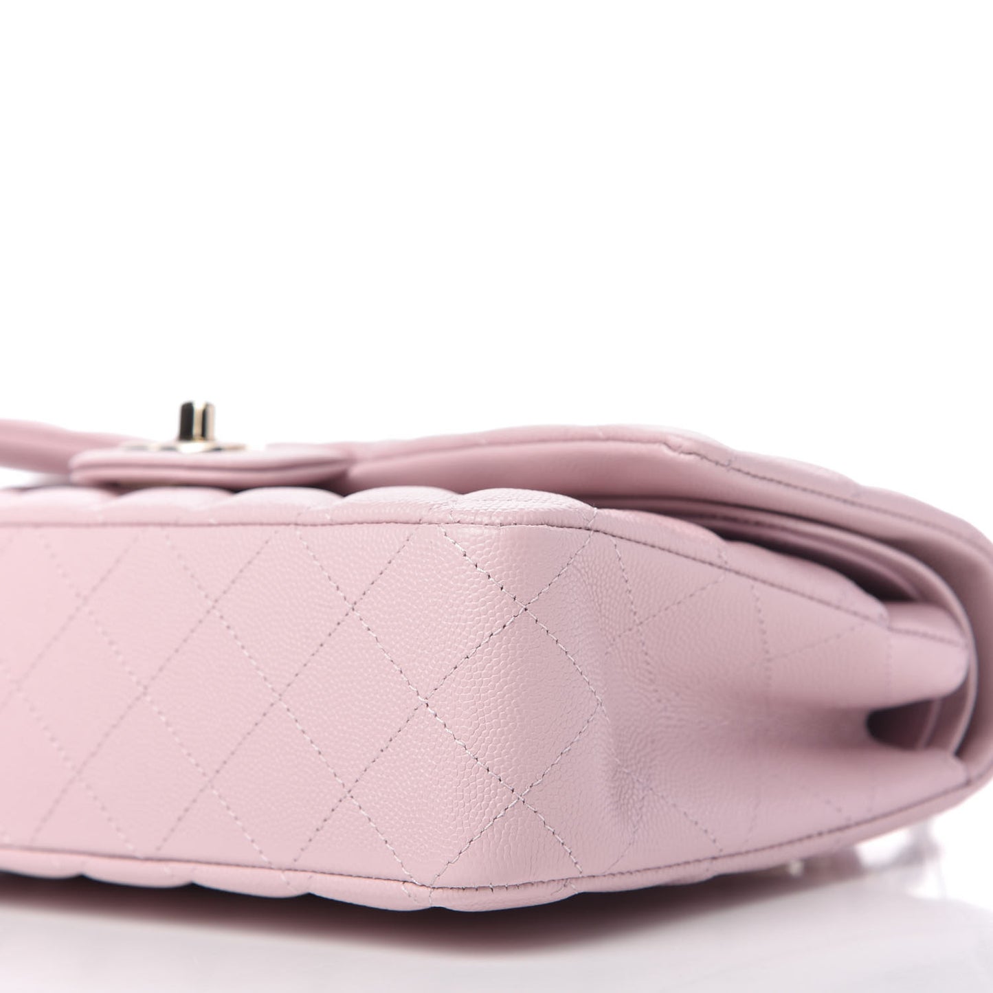 Caviar Quilted Medium Double Flap Light Pink