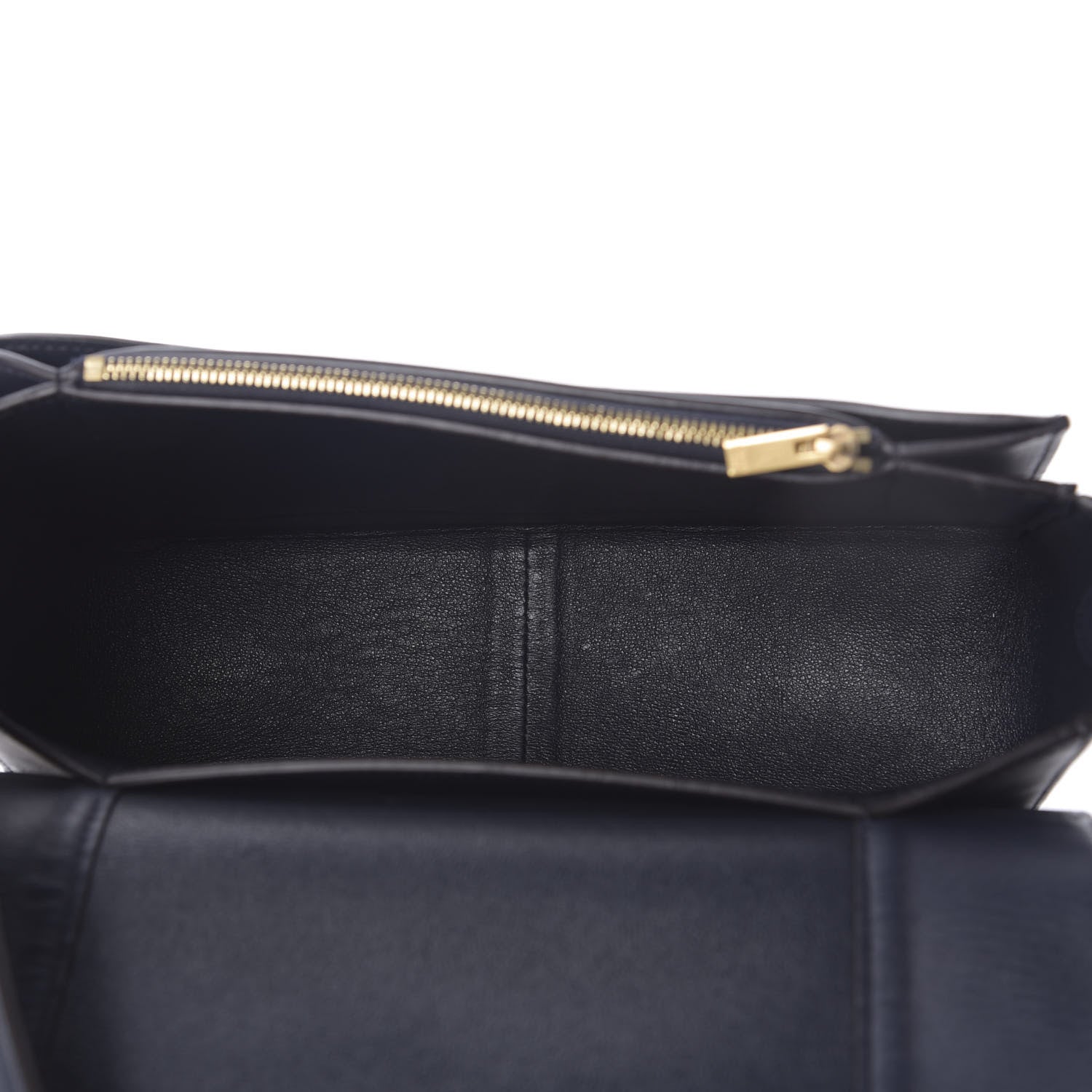 Celine Shiny Smooth Calfskin Medium Frame Shoulder Bag Black Navy 4 of 8