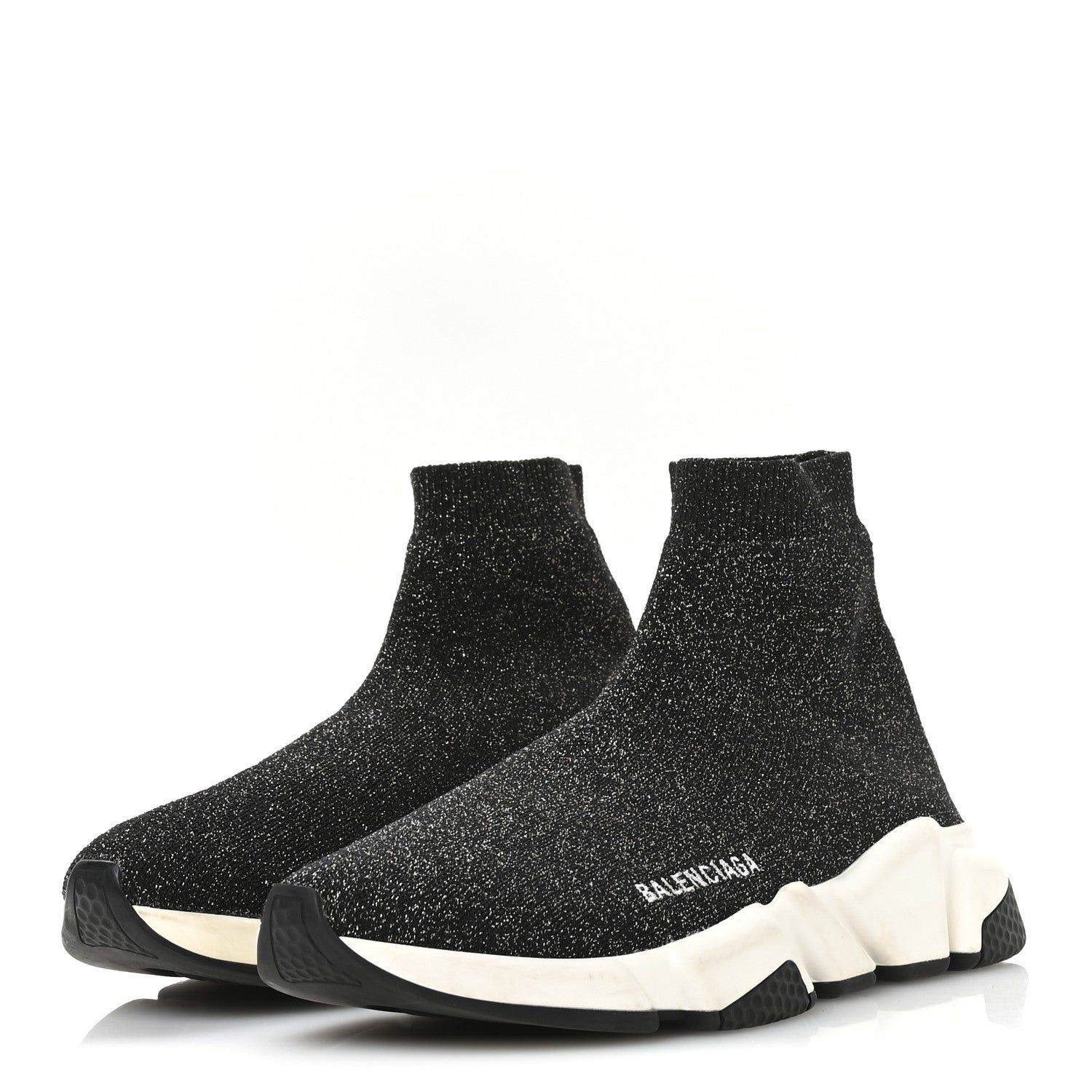 Balenciaga Knit Metal Womens Speed Sneakers 40 Black Gold 4 of 7