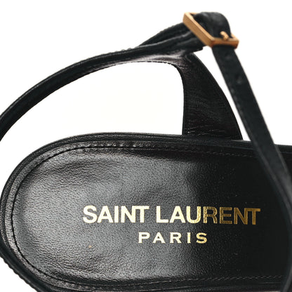 Saint Laurent Calfskin Bianca Platform Sandals 38 Black 7 of 10