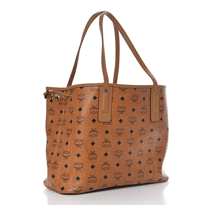 MCM Visetos Medium Liz Reversible Shopper Tote Cognac 6 of 13
