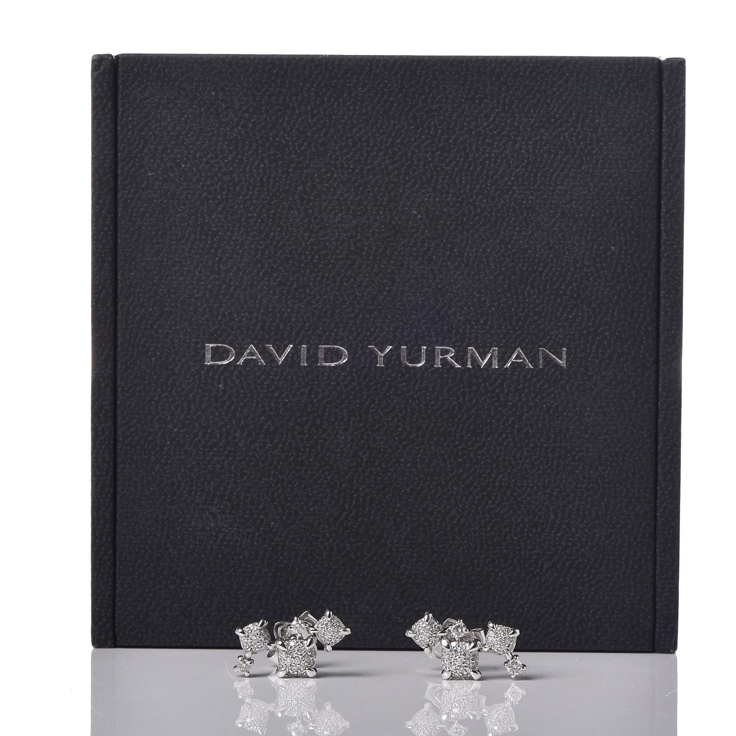 David Yurman 18K White Gold Diamond Precious Chatelaine Climber Earrings 5 of 5