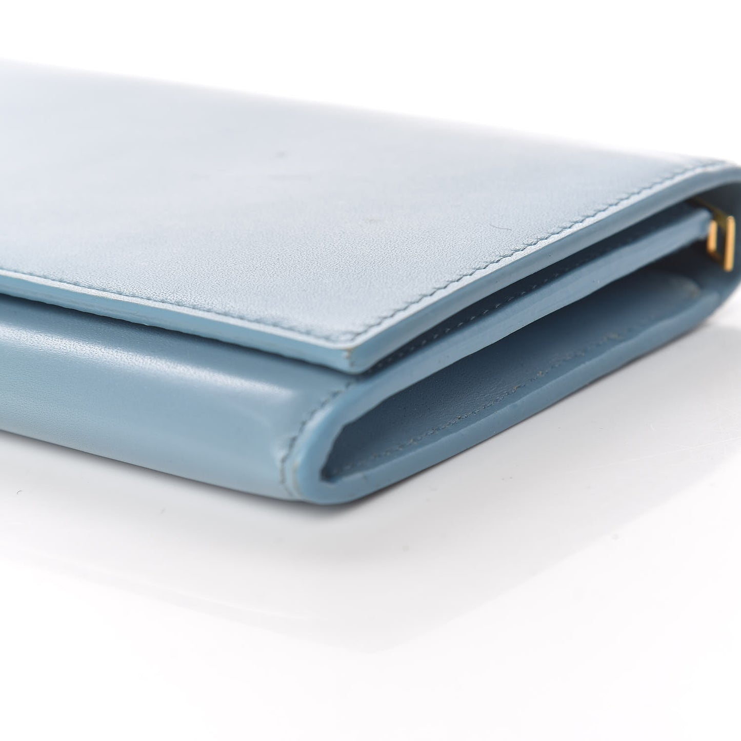 Calfskin Classic Large Marquage Flap Wallet Blue