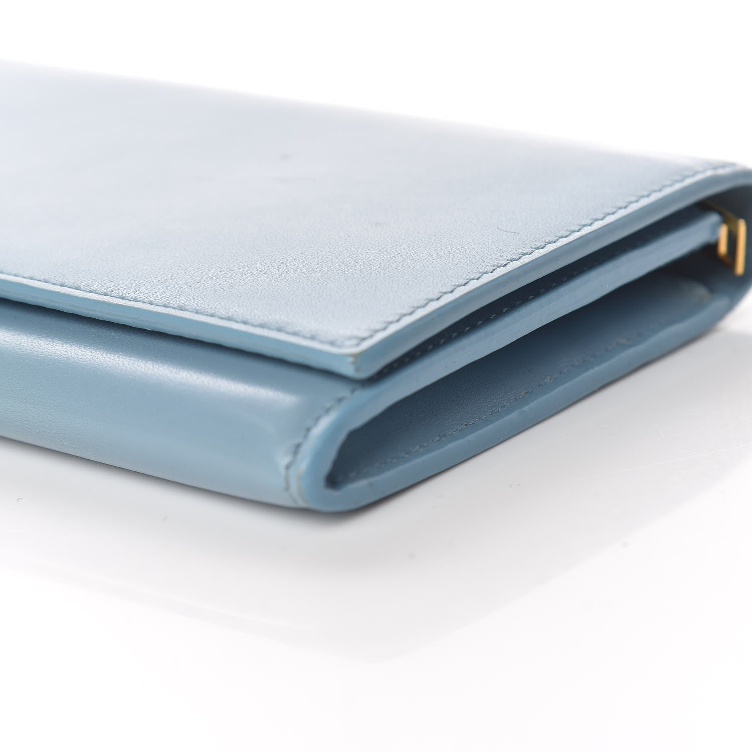 Saint Laurent Calfskin Classic Large Marquage Flap Wallet Blue 10 of 16