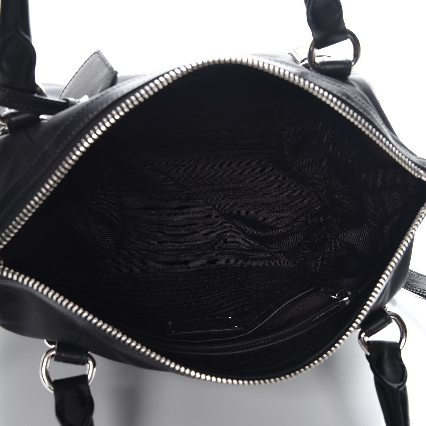 Tessuto Nylon Soft Calf Tote Nero Black