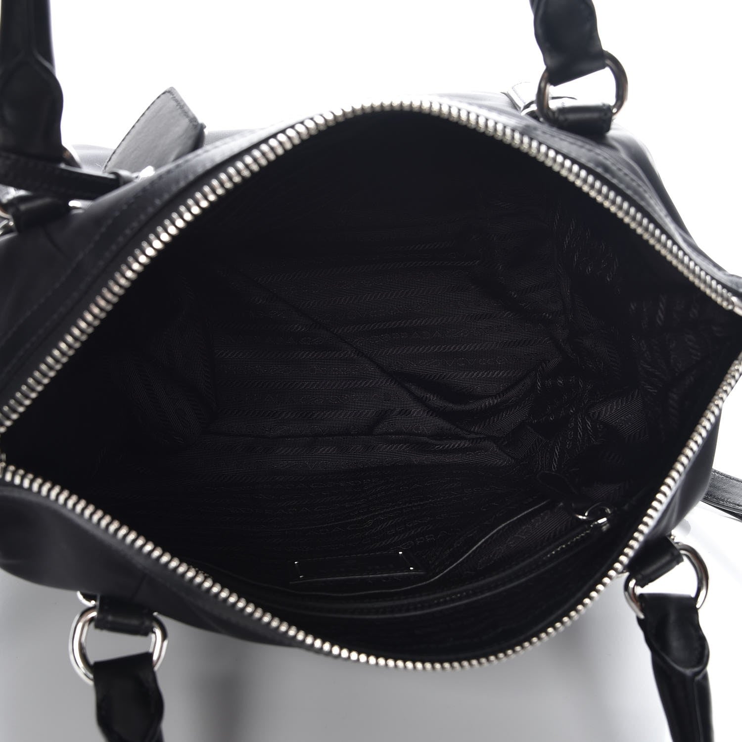 Prada Tessuto Nylon Soft Calf Tote Nero Black 6 of 9