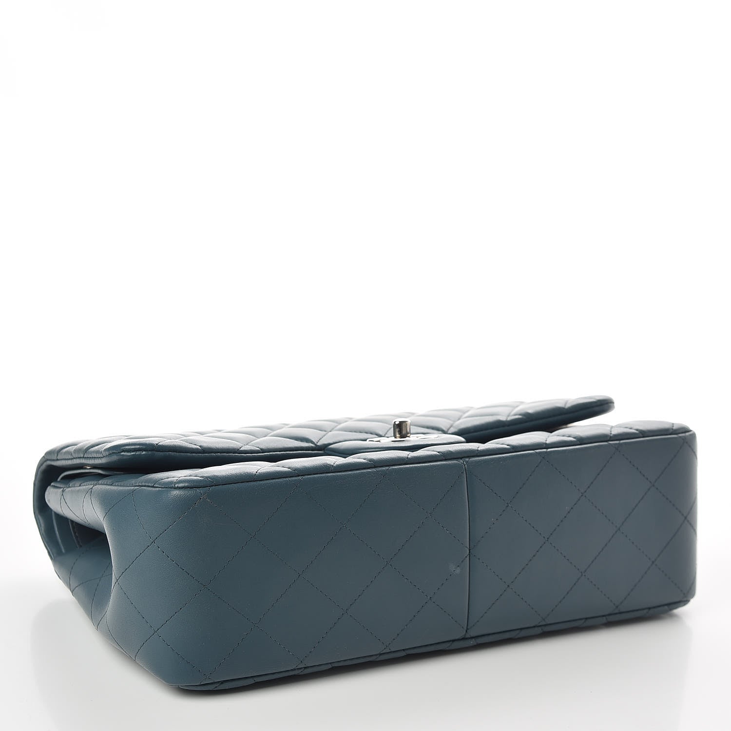 Chanel Lambskin Quilted Jumbo Double Flap Light Blue 3 of 11