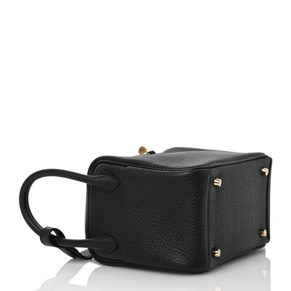 Hermes Taurillon Clemence Mini Lindy 20 Black 4 of 13