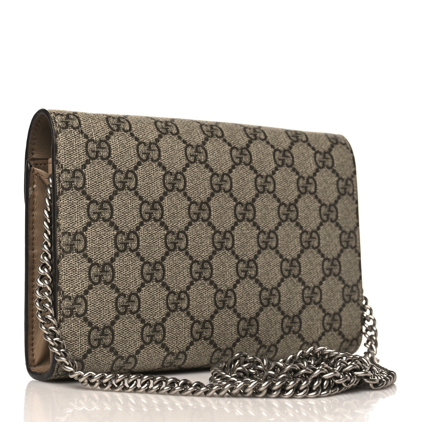 GG Supreme Monogram Mini Dionysus Chain Wallet Beige Taupe
