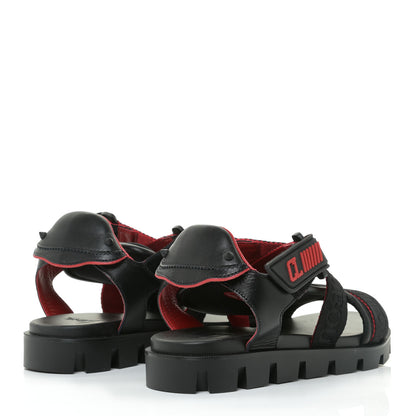 Christian Louboutin Calfskin Velcrissimo Flat Sandals 38.5 Black 4 of 15