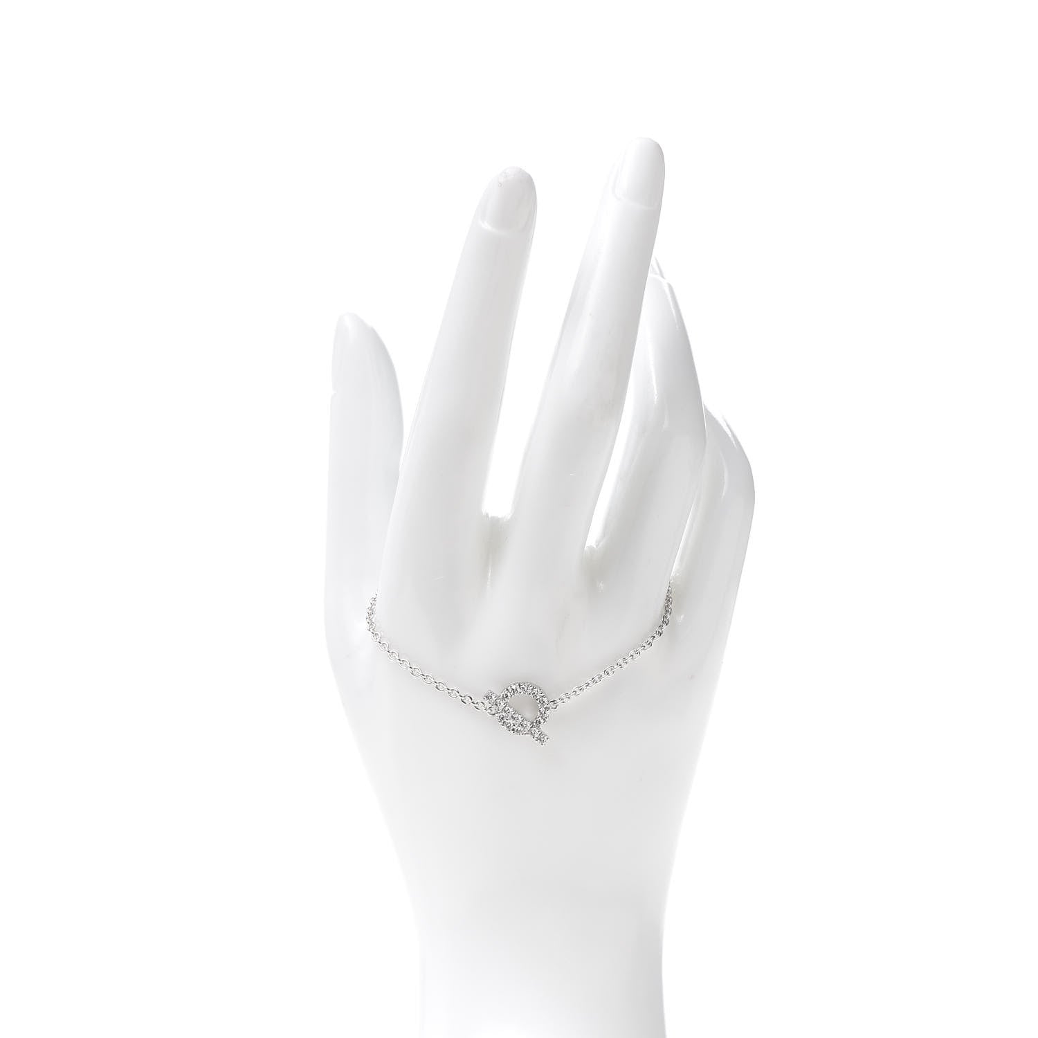 Hermes 18K White Gold Diamond Finesse Bracelet SH 2 of 5