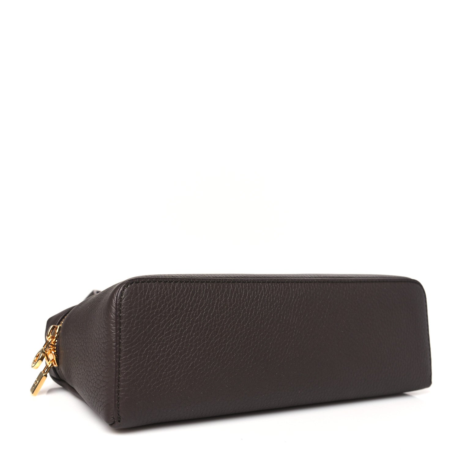 Loro Piana Grained Calfskin L19 Extra Pocket Pouch Dark Chocolate