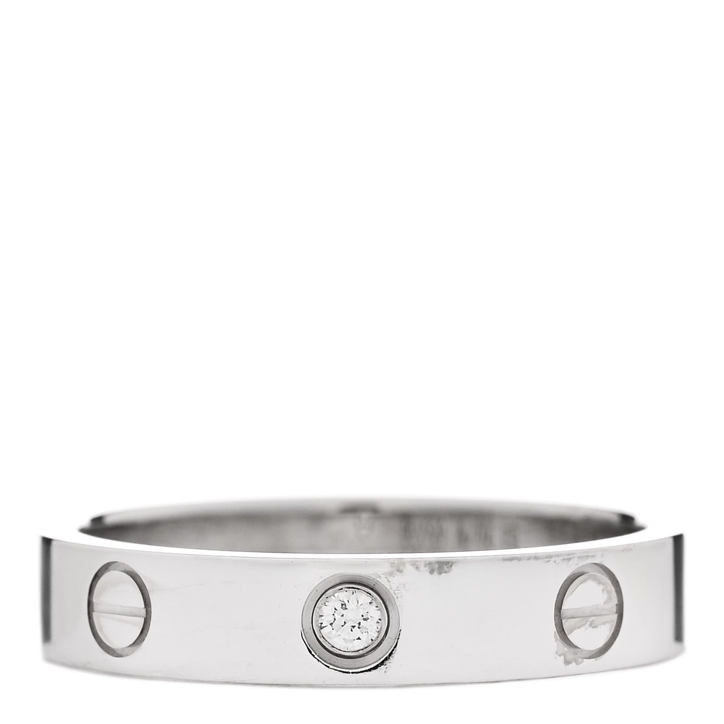 18K White Gold Diamond 4mm LOVE Wedding Band Ring 54 6.75
