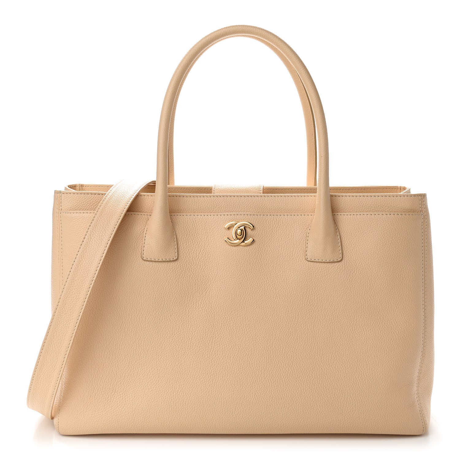 Chanel Calfskin Cerf Executive Shopper Tote Beige 1 of 10