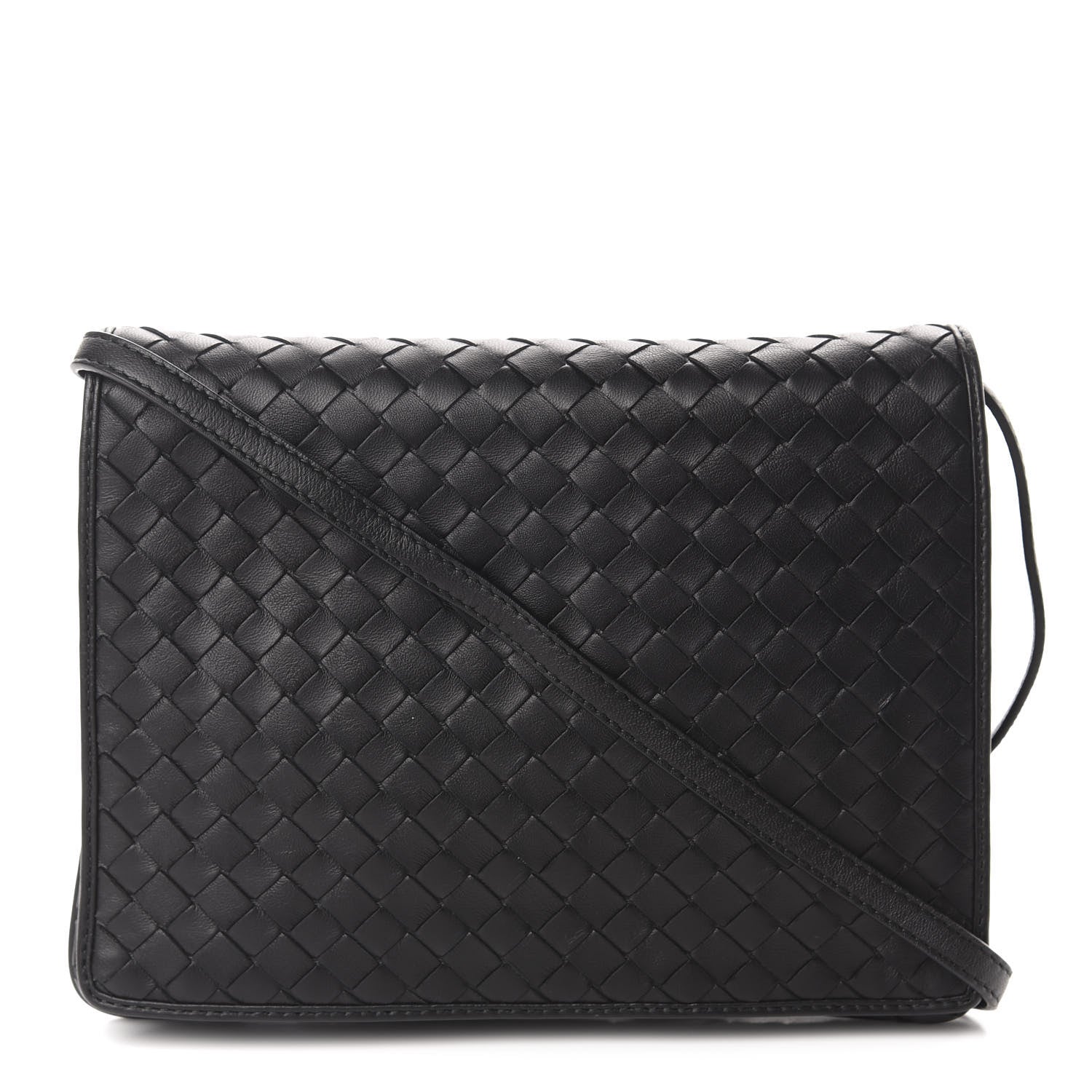 Bottega Veneta Nappa Intrecciato Flap Crossbody Black 1 of 9
