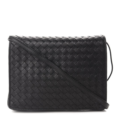 Bottega Veneta Nappa Intrecciato Flap Crossbody Black 1 of 9