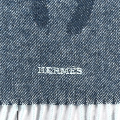 Hermes Cashmere Crazy Chain Muffler Petrole Bleu Givre 4 of 5