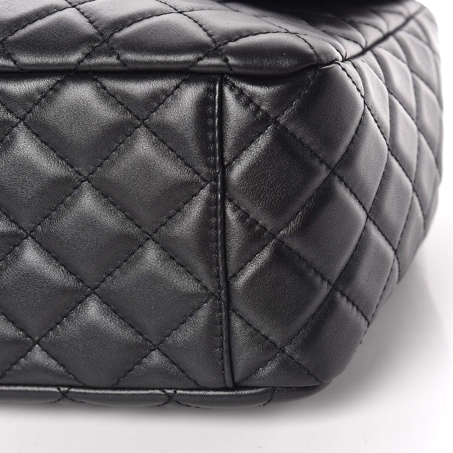 Metallized Calfskin Small XXL Travel Flap Bag Black