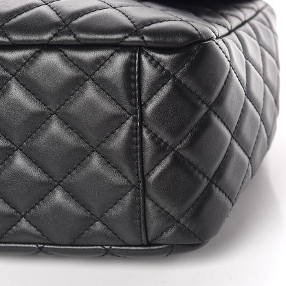 Chanel Metallized Calfskin Small XXL Travel Flap Bag Black 9 of 10