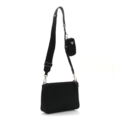 Prada Re-Nylon Saffiano Pocket Zippered Shoulder Bag Black 3 of 11