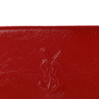 Saint Laurent Textured Patent Monogram Large Belle De Jour Clutch Red 8 of 13