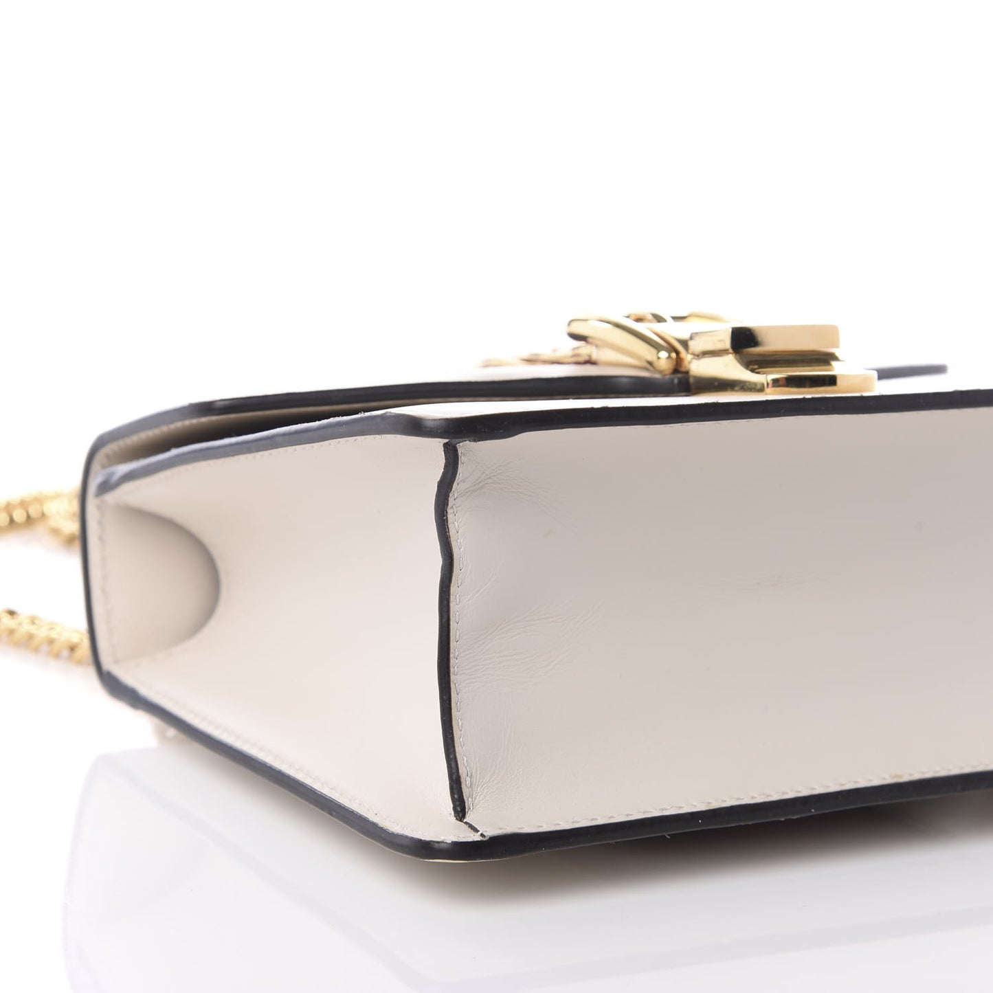 Calfskin Mini Sylvie Chain Shoulder Bag White