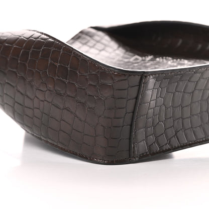 Stella McCartney Crocodile Embossed Studded Logo Mini Crossbody Mahogany 8 of 9