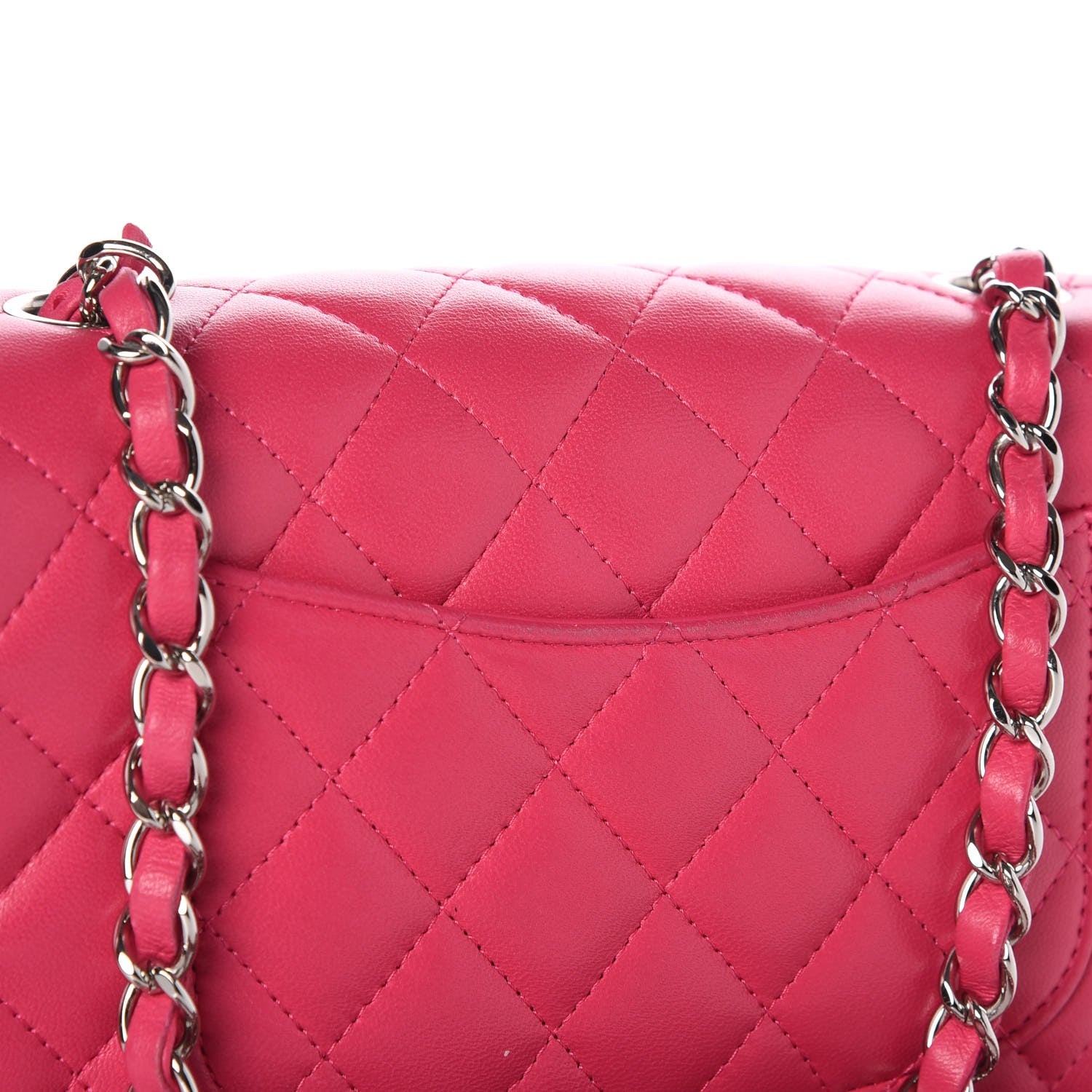 Chanel Lambskin Quilted Mini Rectangular Flap Dark Pink 4 of 9