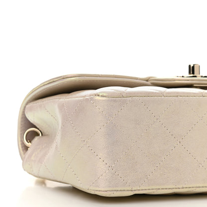 Chanel Iridescent Lambskin Quilted Mini Rectangular Flap Ivory 9 of 13