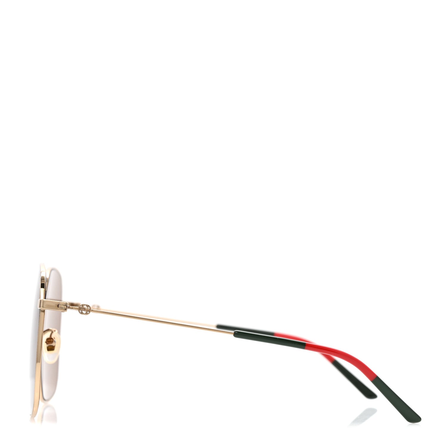 Gucci Rectangular Frame Interlocking G Sunglasses GG0394S Gold Green Red 3 of 7