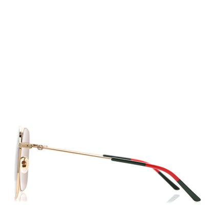 Gucci Rectangular Frame Interlocking G Sunglasses GG0394S Gold Green Red 3 of 7