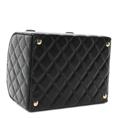 Chanel Shiny Lambskin Quilted Top Handle Jewelry Box Bag Black 5 of 11