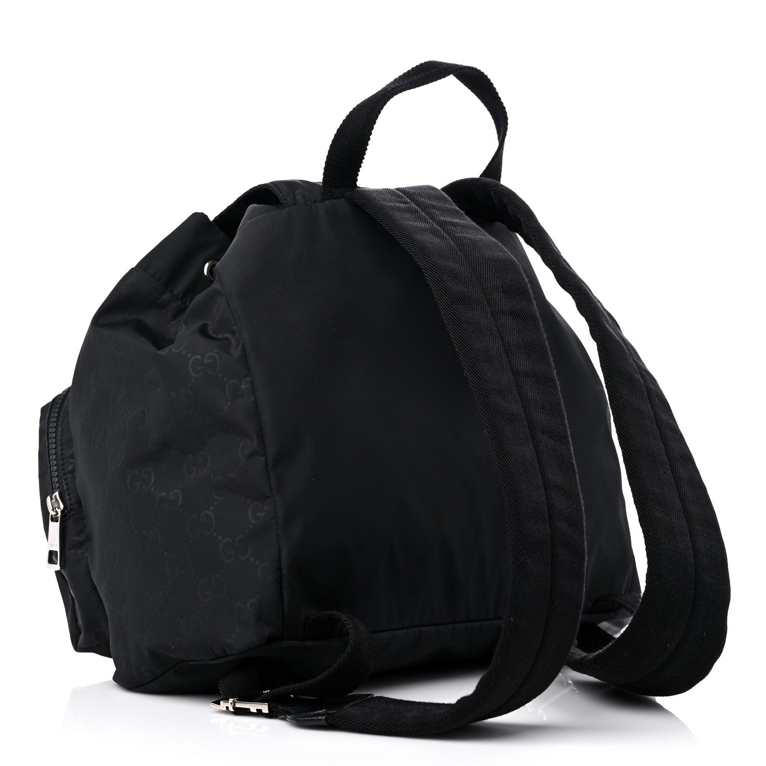 Gucci Nylon Monogram Small Single Buckle Backpack Black 3 of 11