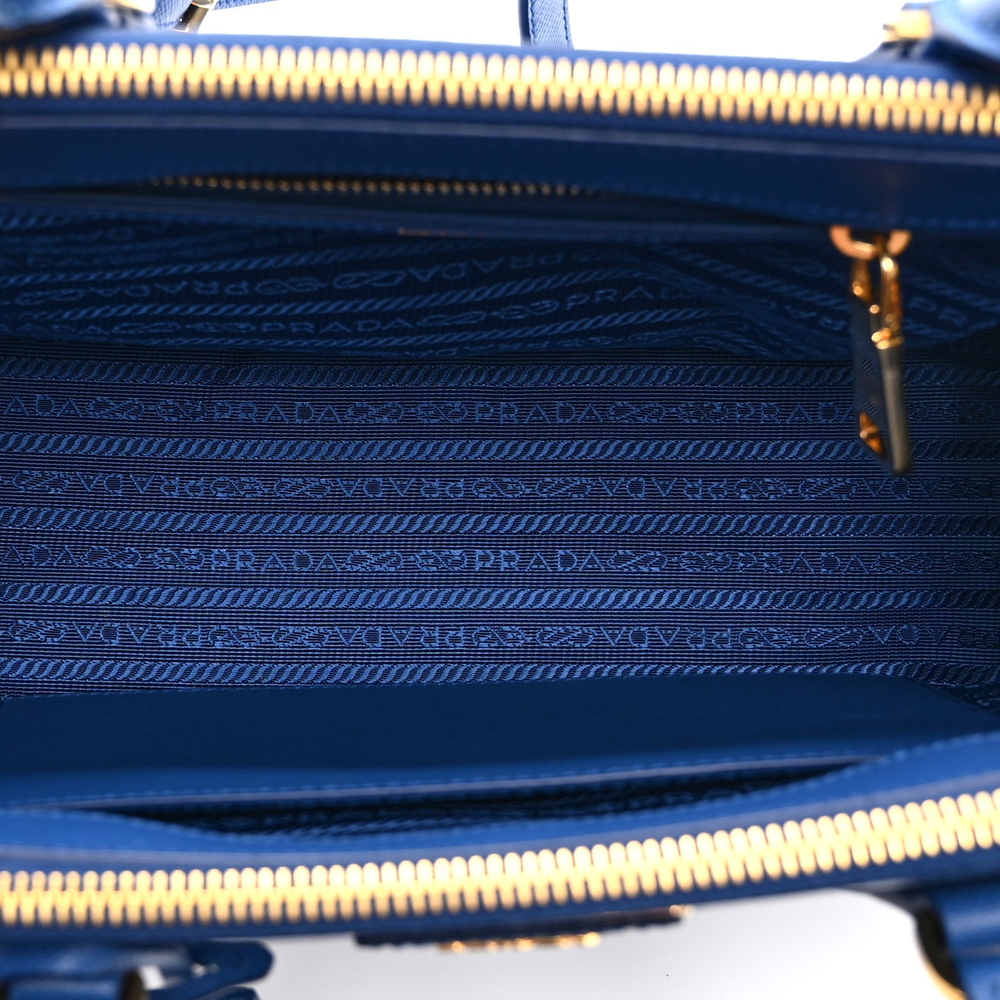 Saffiano Lux Small Galleria Double Zip Tote Bluette