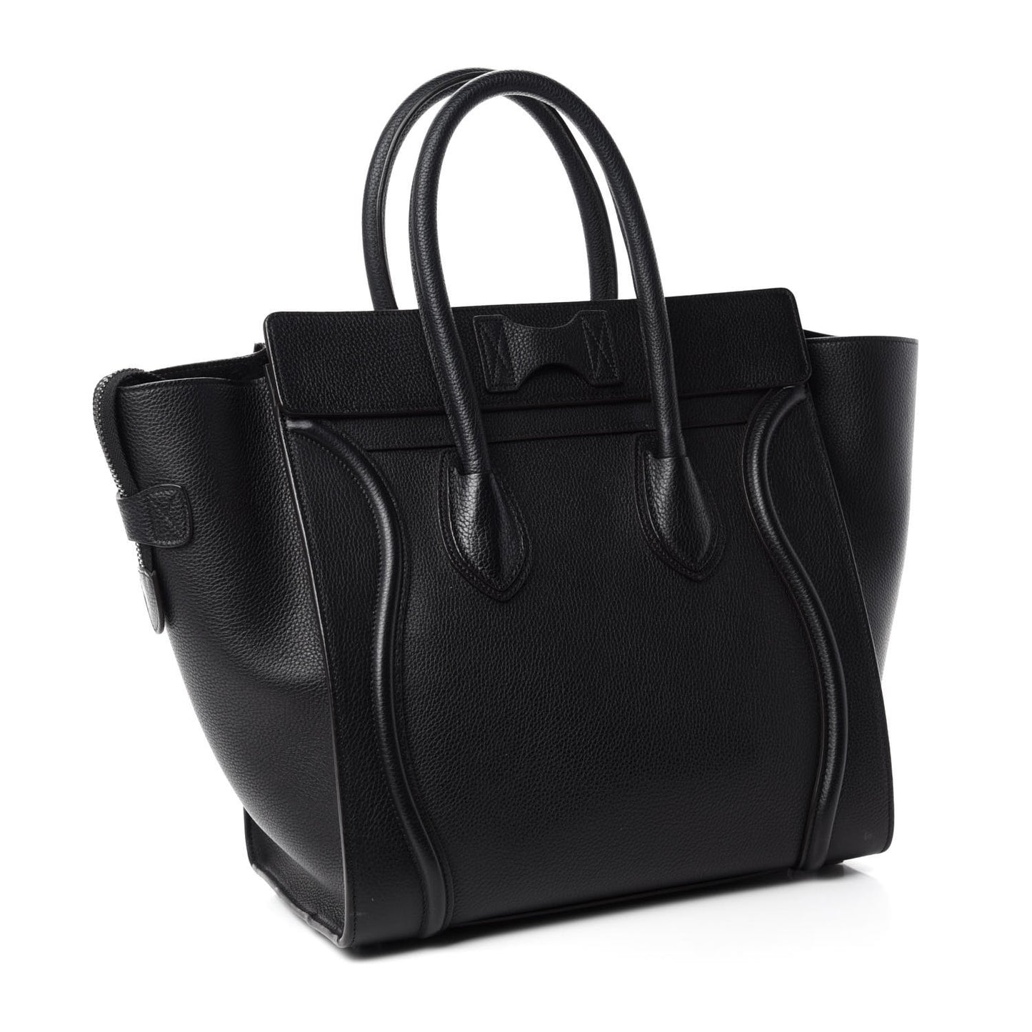 Drummed Calfskin Mini Luggage Black